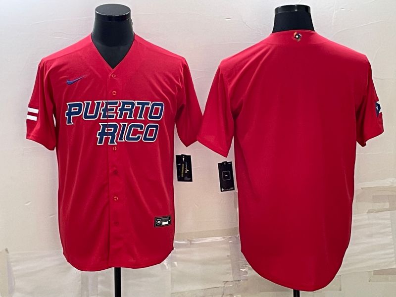 Men 2023 World Cub Blank Red Nike MLB Jersey2->more jerseys->MLB Jersey